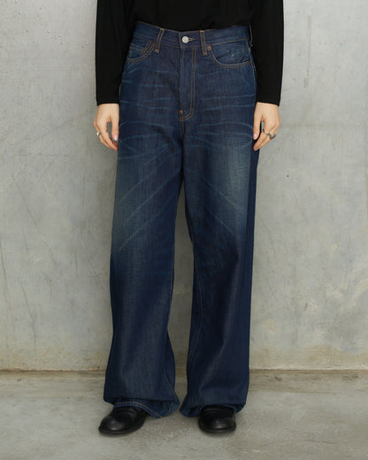 Dark Blue 1981 Leather Pocket Jeans