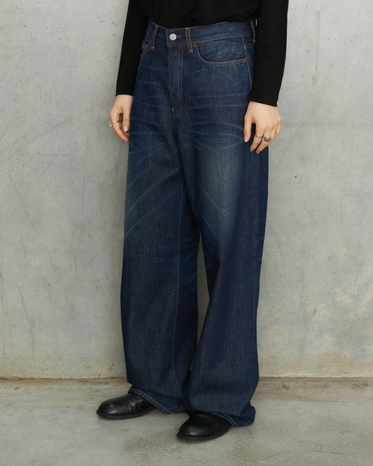 Dark Blue 1981 Leather Pocket Jeans