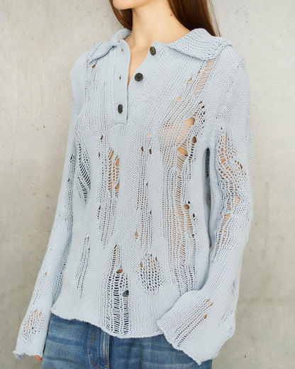 Light Blue Knit Cardigan