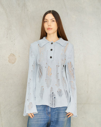 Light Blue Knit Cardigan