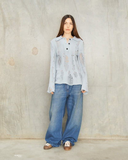 Light Blue Knit Cardigan