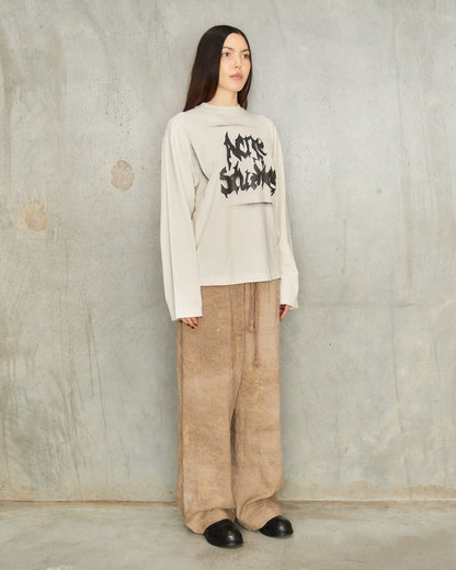 Dusty White Print Long Sleeve Tee