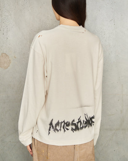 Dusty White Print Long Sleeve Tee