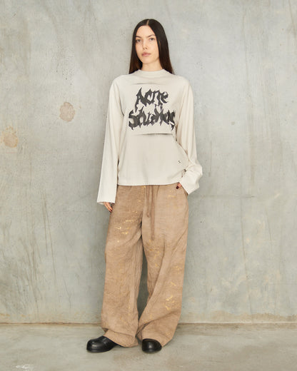 Dusty White Print Long Sleeve Tee
