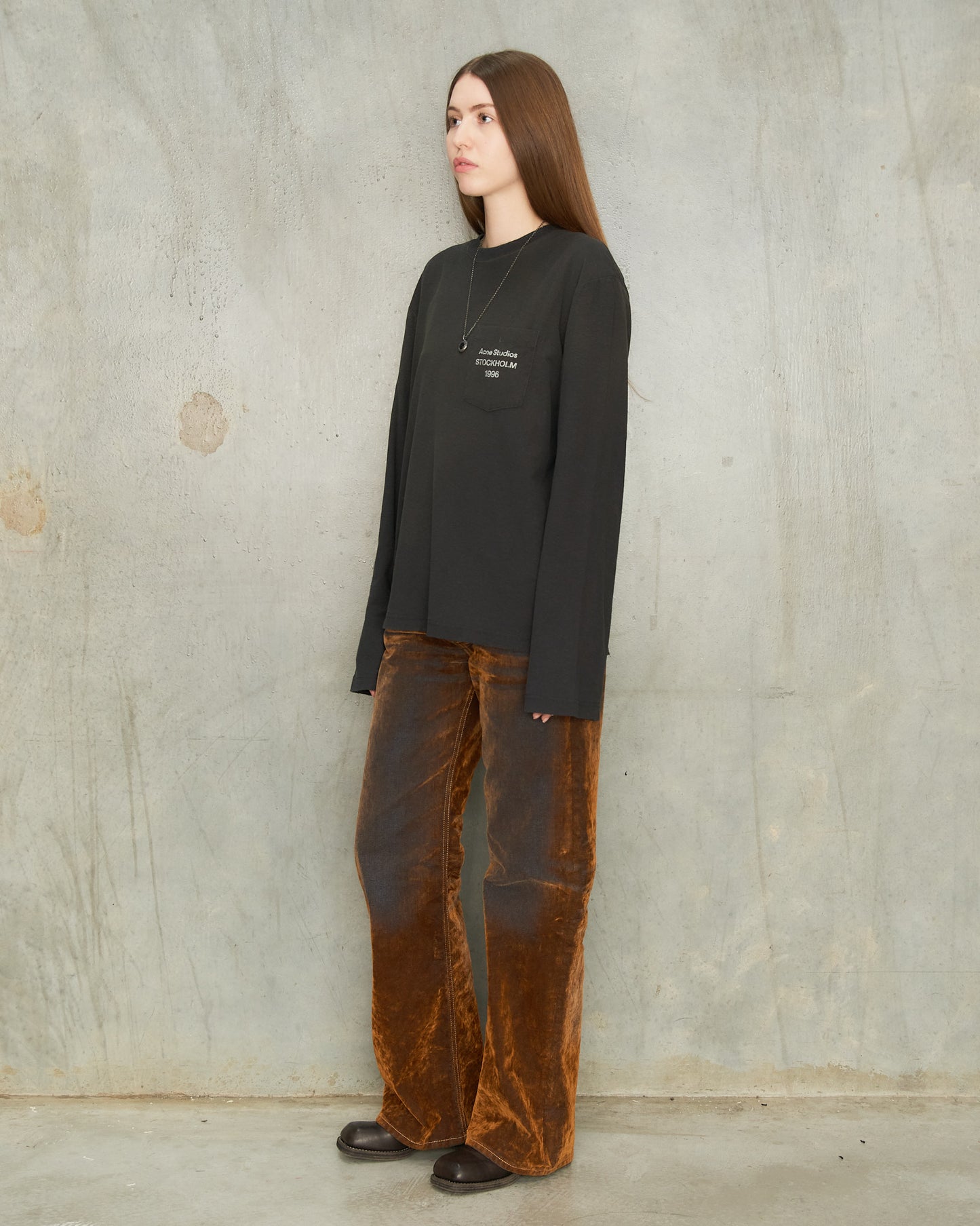 Faded Black Logo Long Sleeve Tee