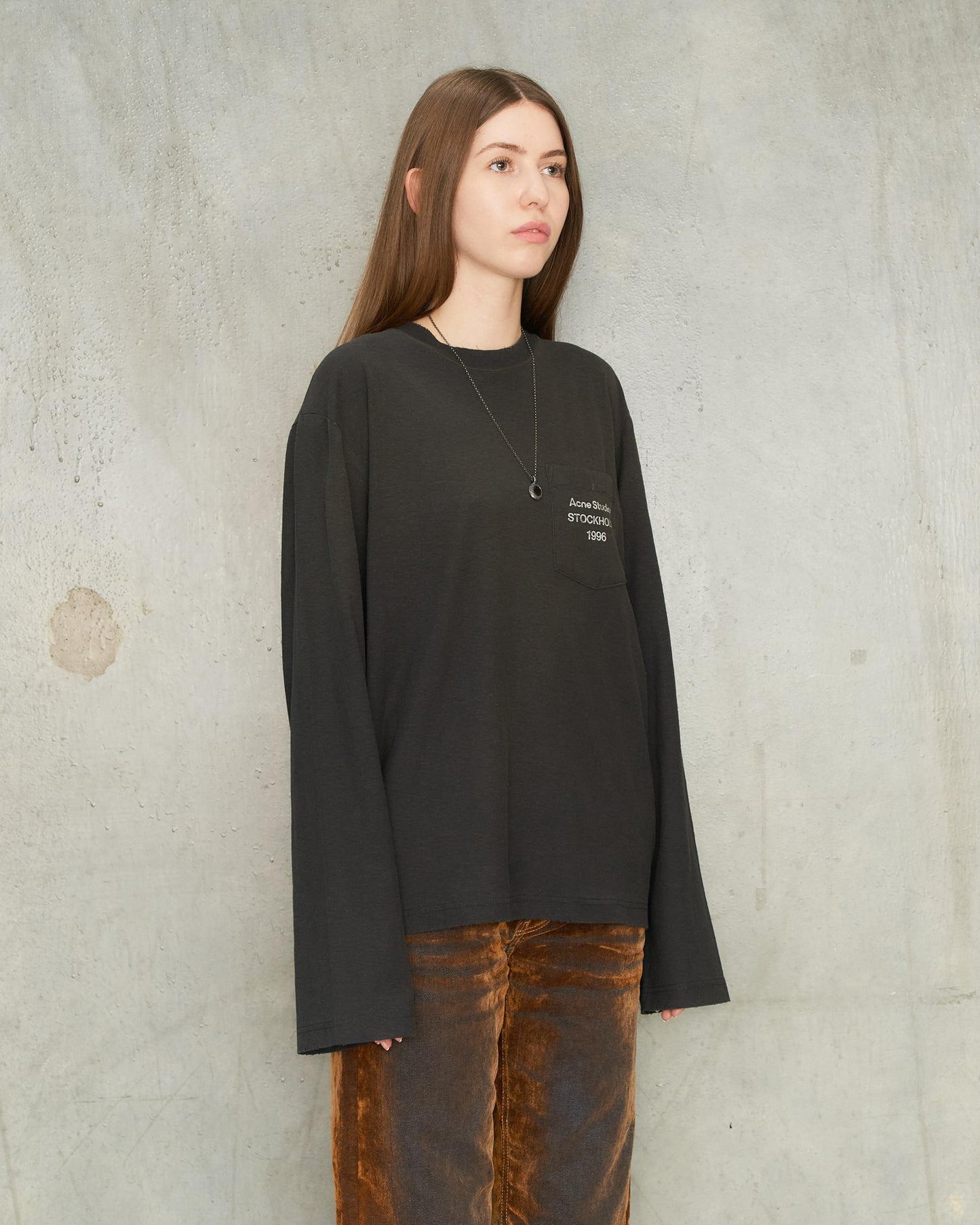 Faded Black Logo Long Sleeve Tee
