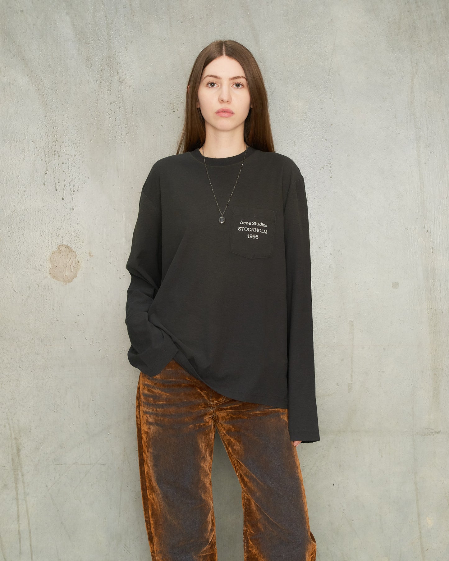 Faded Black Logo Long Sleeve Tee