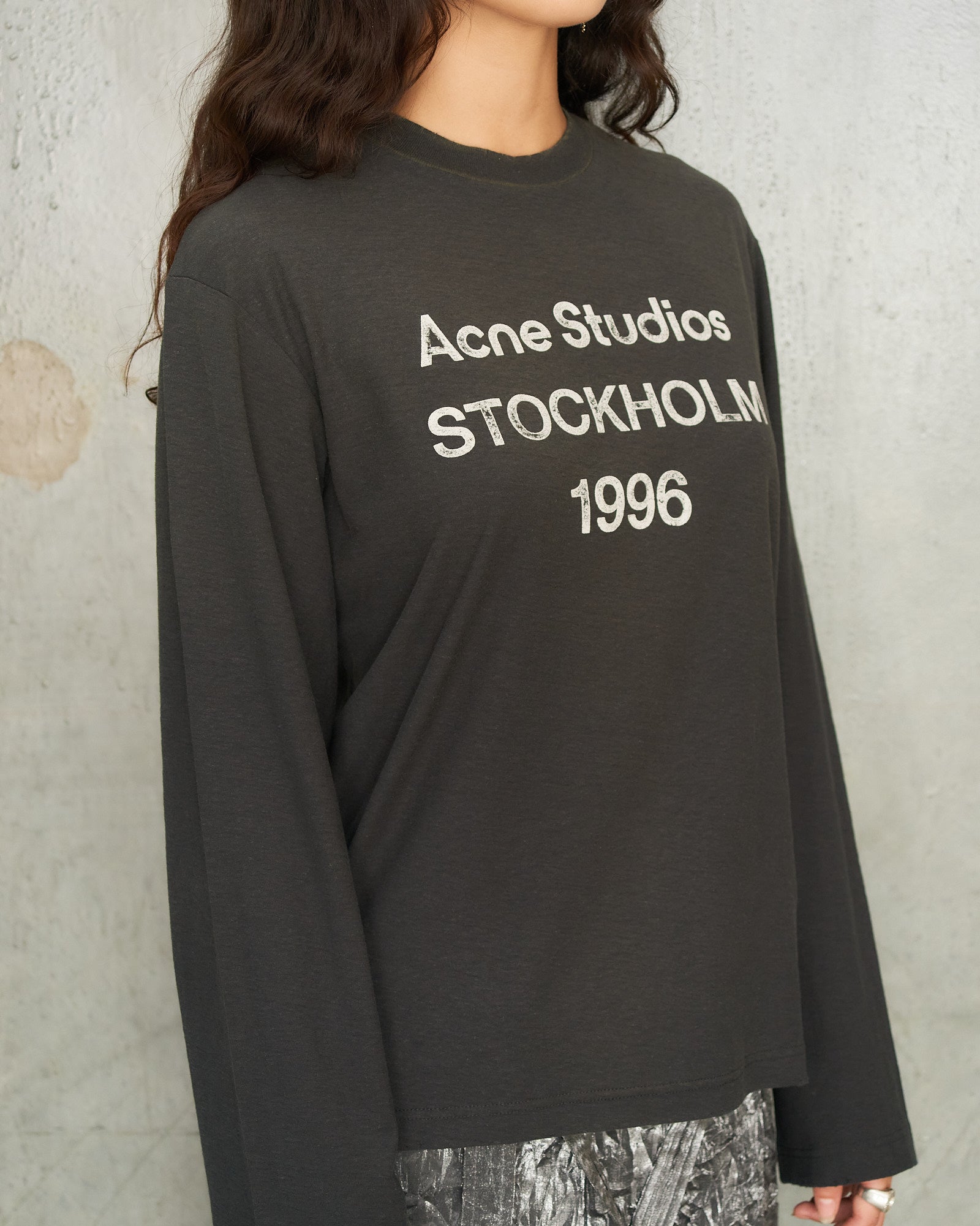 Acne Studios Faded Black Stockholm Long Sleeve T-Shirt CL0197