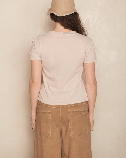 Faded Grey Printed Fitted T-Shirt