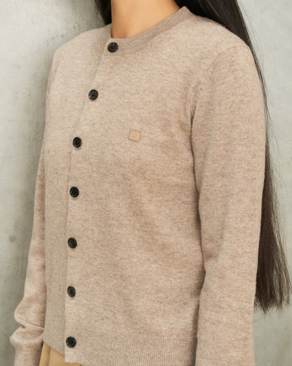 Greige Melange Yak Wool Cardigan