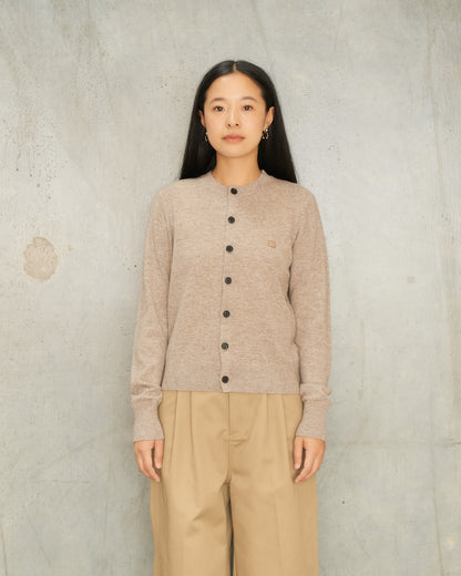 Greige Melange Yak Wool Cardigan