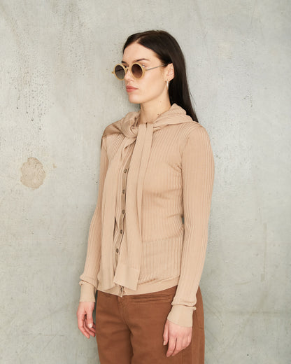 Hazel Beige Knit Cardigan