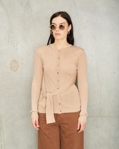 Hazel Beige Knit Cardigan