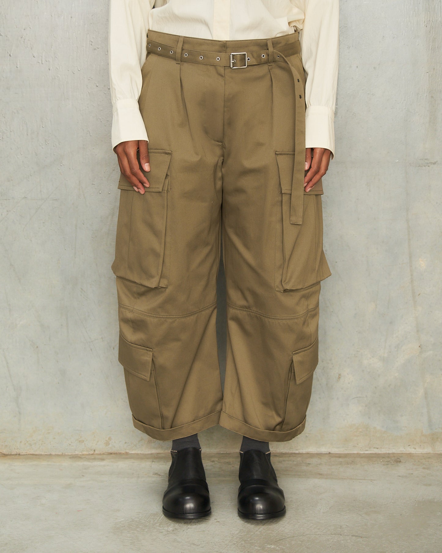 Khaki Green Cargo Trousers