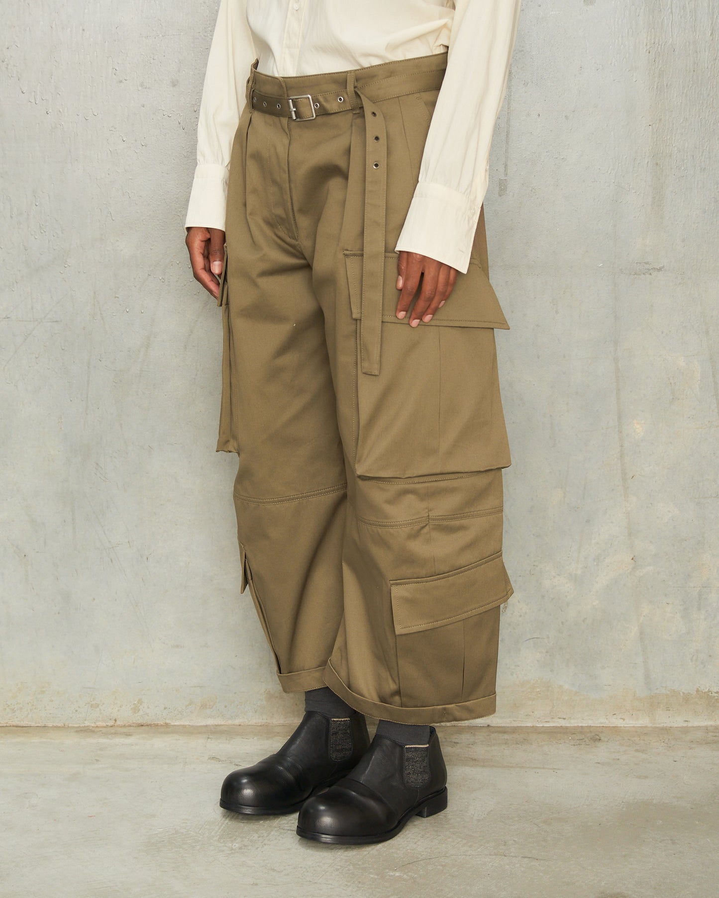 Khaki Green Cargo Trousers