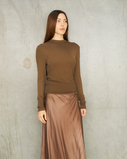 Mud Brown Long Sleeve Top