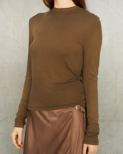 Mud Brown Long Sleeve Top
