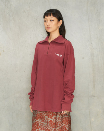 Maroon Zip Logo Sweater