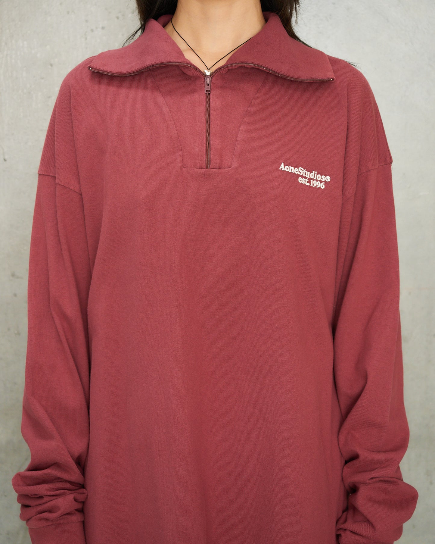 Maroon Zip Logo Sweater