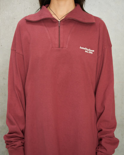 Maroon Zip Logo Sweater