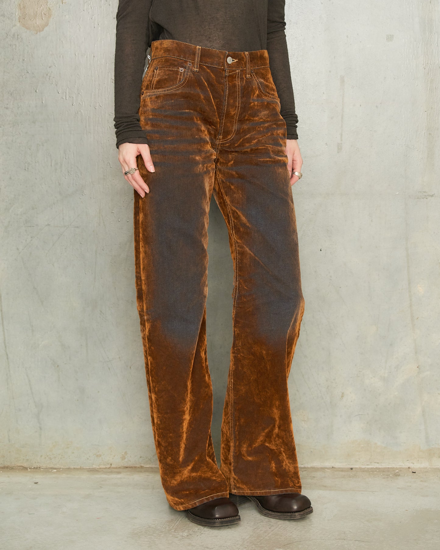 Rust Brown Velvet 2021 Jeans