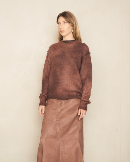 Rust Red Sprayed Knit Sweater