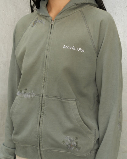 Slate Grey Mended Logo Hoodie