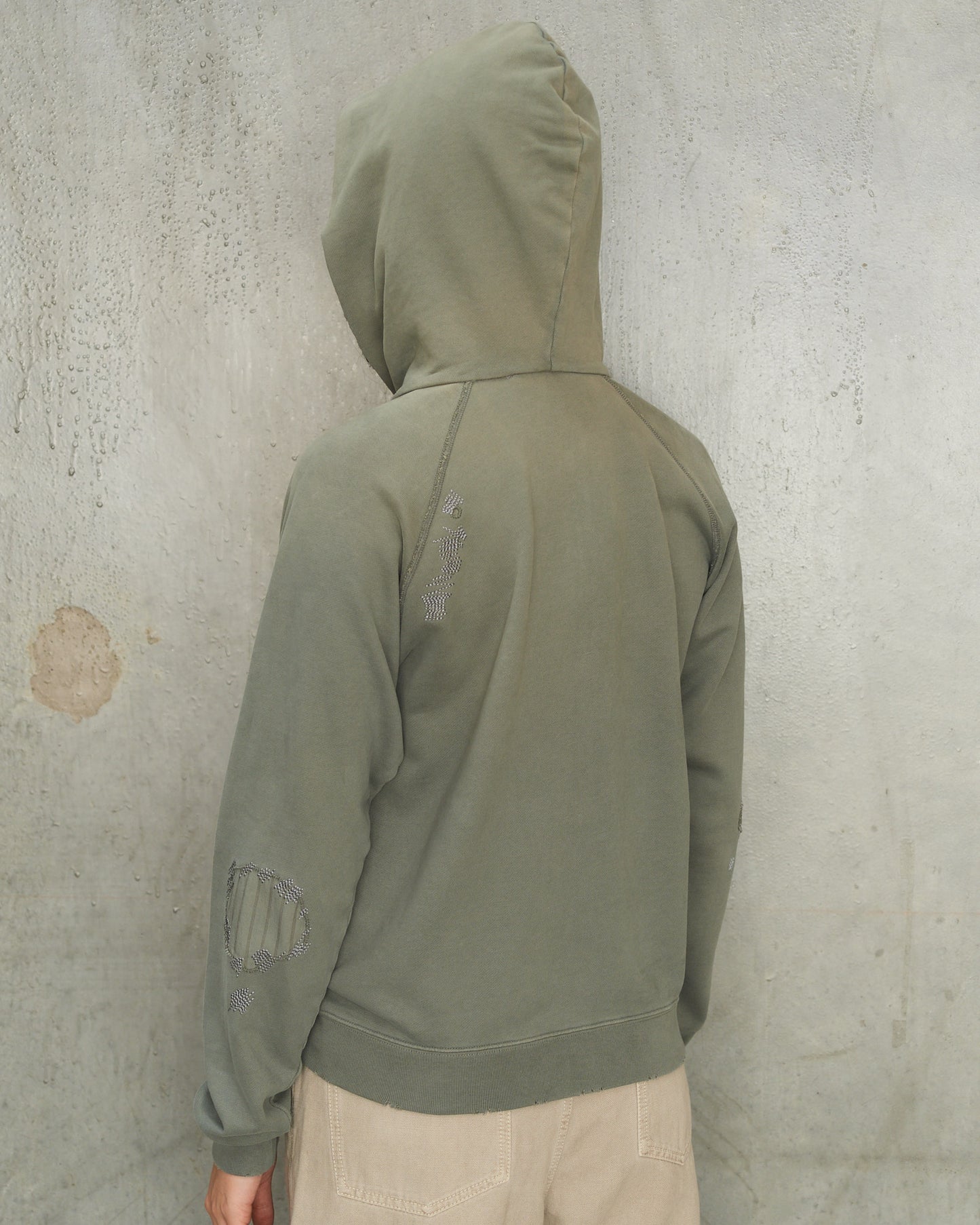 Slate Grey Mended Logo Hoodie
