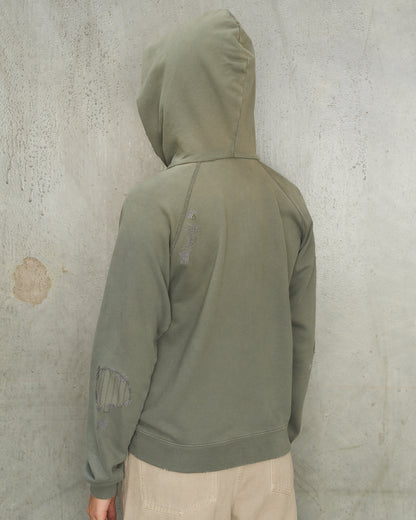 Slate Grey Mended Logo Hoodie
