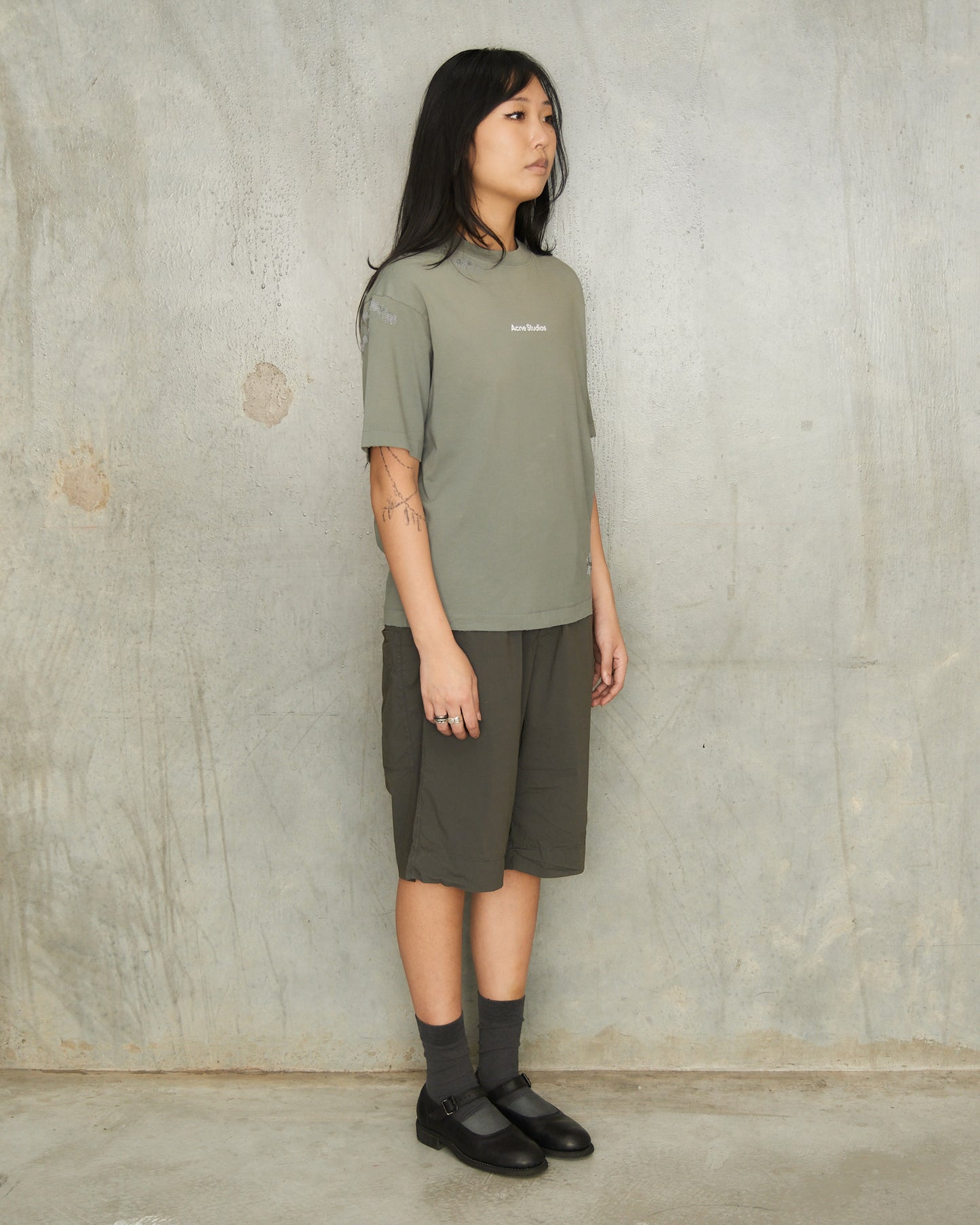 Slate Grey Mended Logo T-Shirt