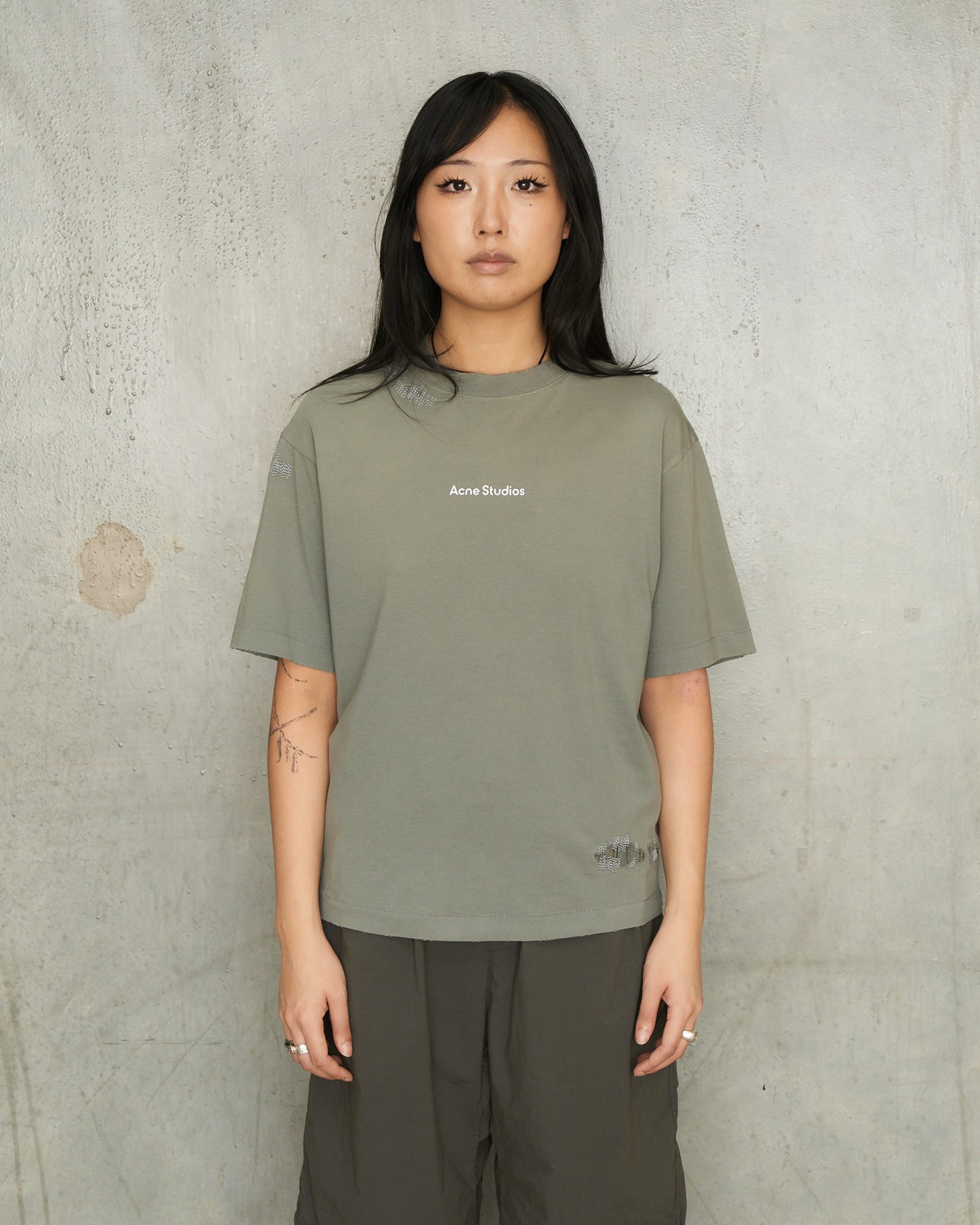 Slate Grey Mended Logo T-Shirt