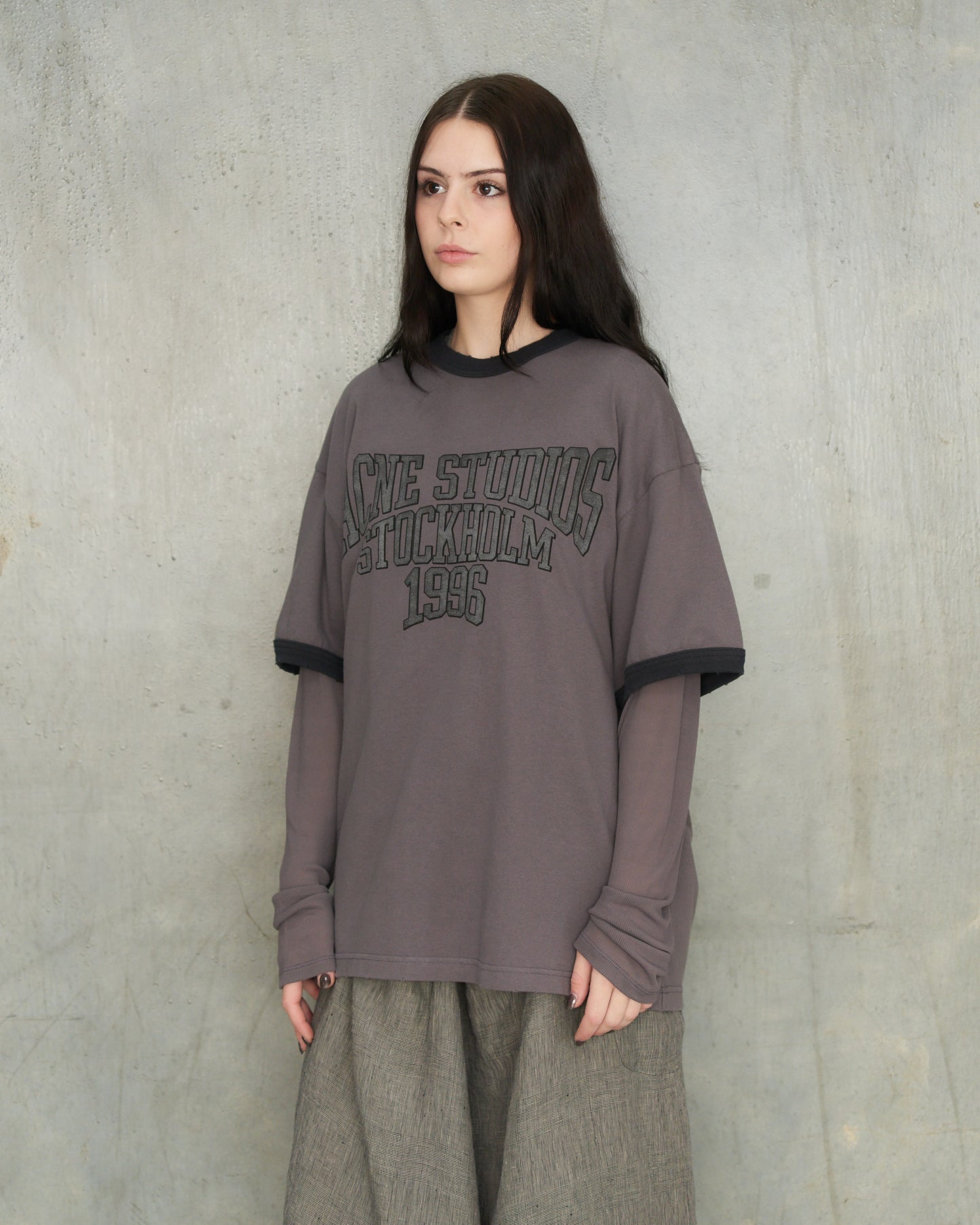 Purple Layered Logo Long Sleeve T-Shirt