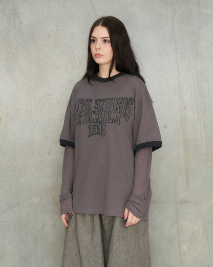 Purple Layered Logo Long Sleeve T-Shirt