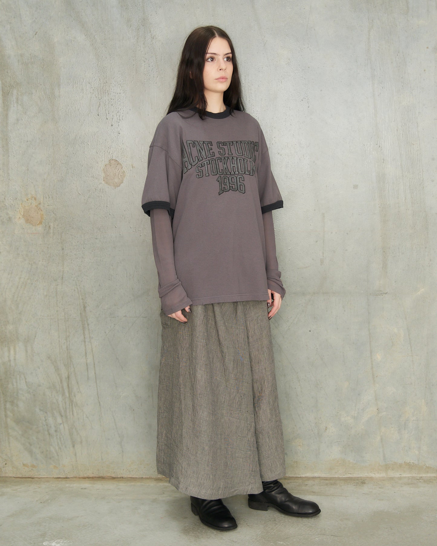 Purple Layered Logo Long Sleeve T-Shirt