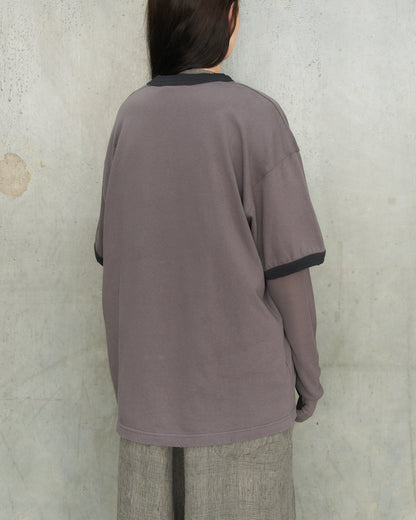 Purple Layered Logo Long Sleeve T-Shirt