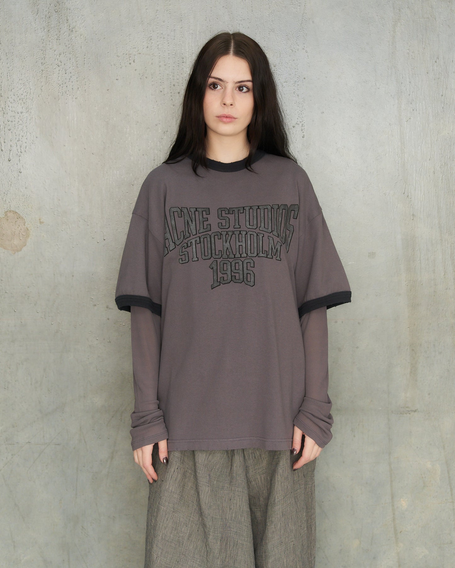 Purple Layered Logo Long Sleeve T-Shirt