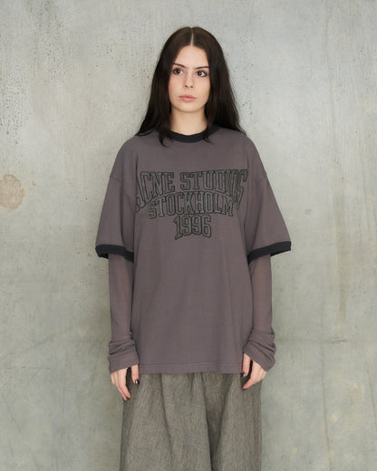 Purple Layered Logo Long Sleeve T-Shirt