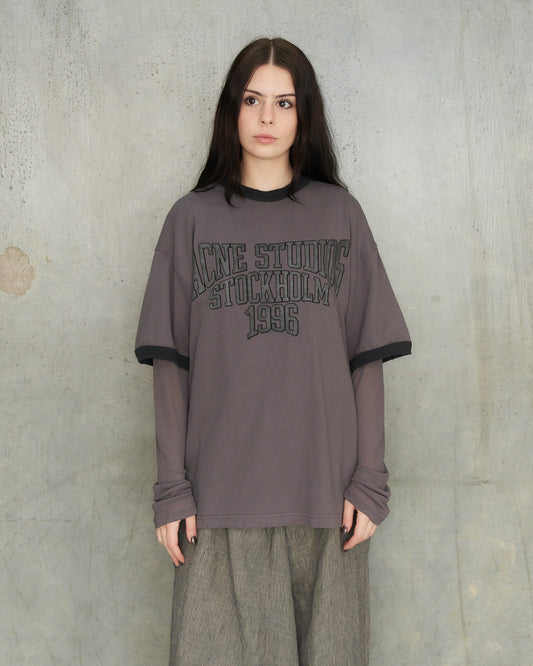 Purple Layered Logo Long Sleeve T-Shirt