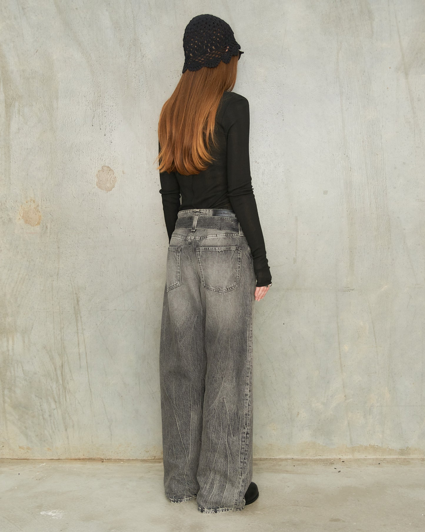 Washed Black Belted Jeans