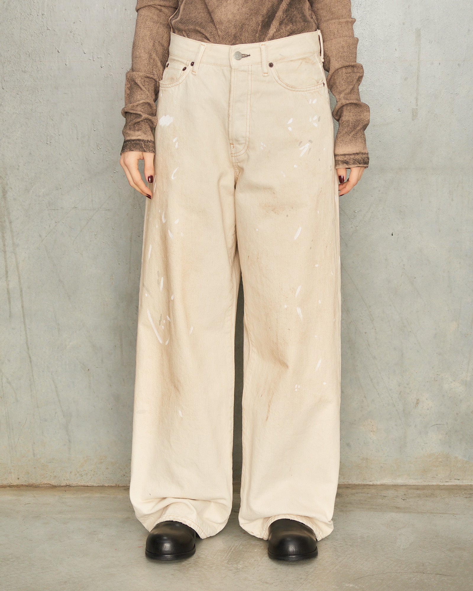 Acne Studios White Trafalgar Leather 1981 Jeans White C00138