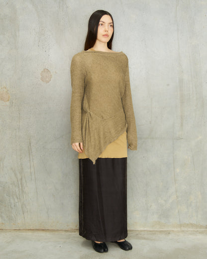 A.F. Vandevorst Tan Asymmetric Fine Knit Sweater