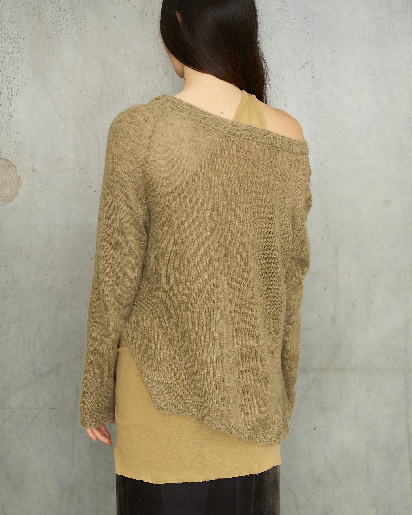 A.F. Vandevorst Tan Asymmetric Fine Knit Sweater