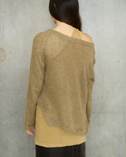 A.F. Vandevorst Tan Asymmetric Fine Knit Sweater