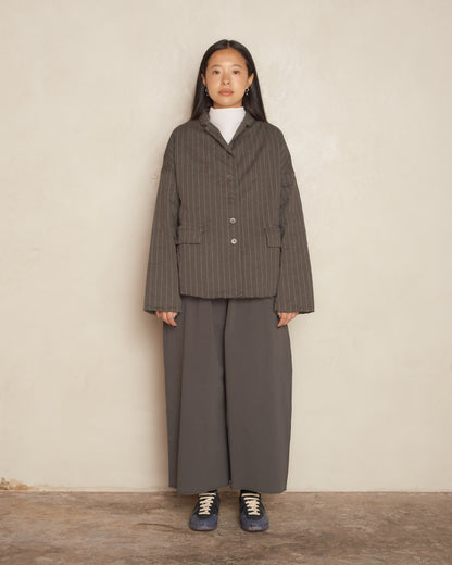 Anthracite Pinstriped Loose Blazer