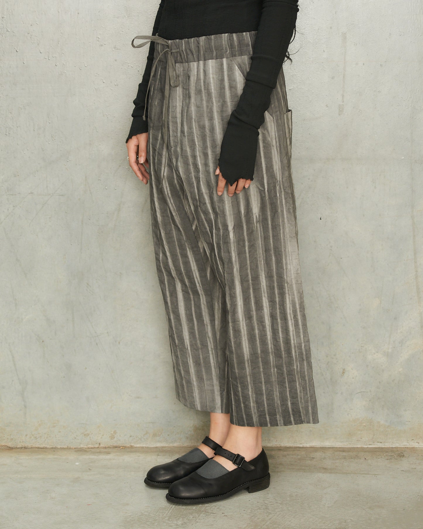 Anthracite Stripe Wide Trousers