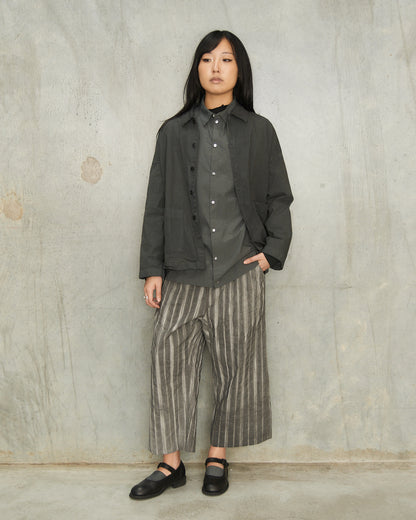 Anthracite Stripe Wide Trousers