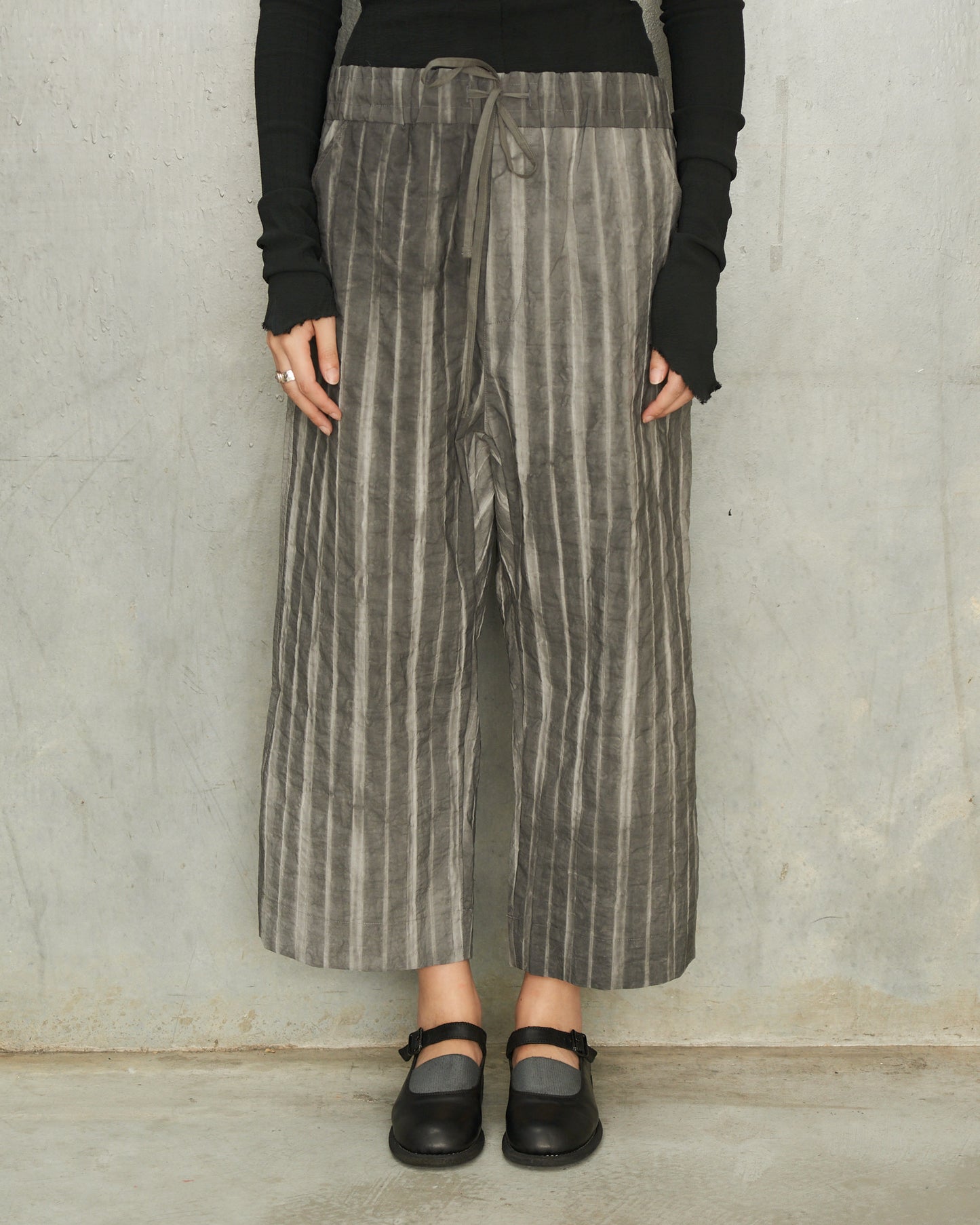 Anthracite Stripe Wide Trousers