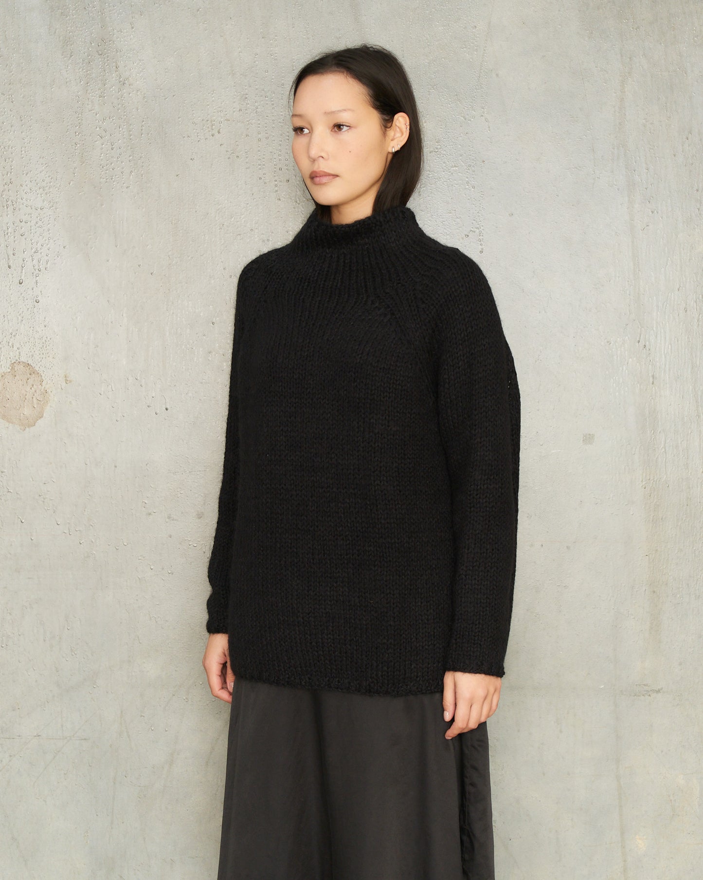 Black Cashmere Silk Pullover