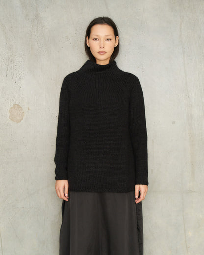 Black Cashmere Silk Pullover