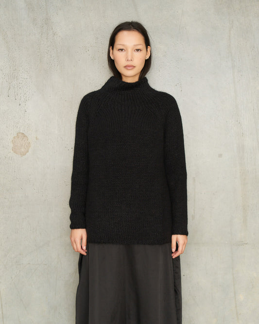 Black Cashmere Silk Pullover